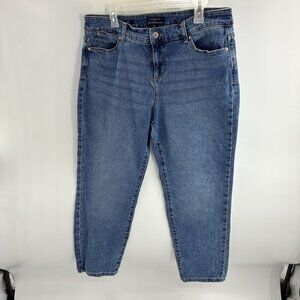 Talbots Women's 14P Petite Ankle Jeans Mid Rise Medium Wash Stretch Denim